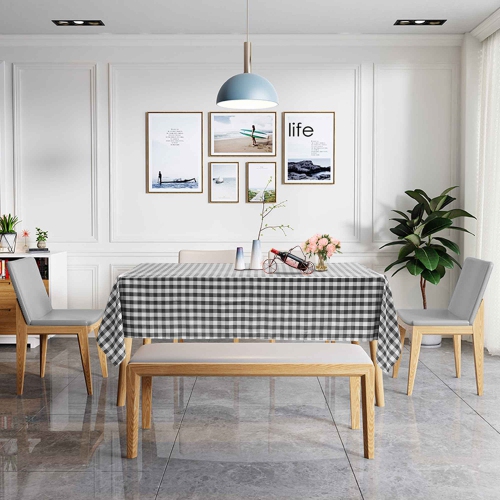 Costway Polyester Tablecloth Rectangle Table Stain Resistant Buffalo Plaid Table Cover 60'' X 126'' Set of 10