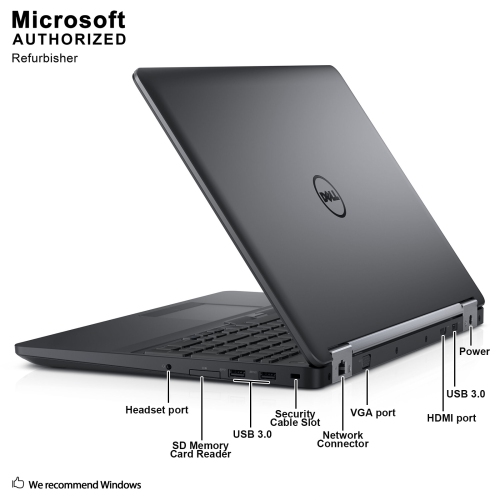 Dell Latitude E5570 15.6" Laptop - Intel Core i7-6820HQ - 16GB DDR4 - 512GB SSD - Windows 10 Pro - Black by DELL - Refurbished condition - Image 5