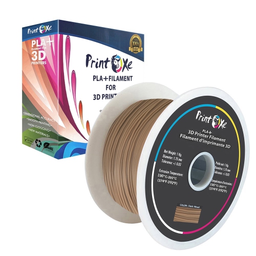 3D PLA+ / Pro PLA Dark Wood Colour Filament for 3D Printers - 1.75 mm Diameter - 1 Kg Net on Spool Dimensional Accuracy +/- 0.03 mm PRINTOXE® Brand