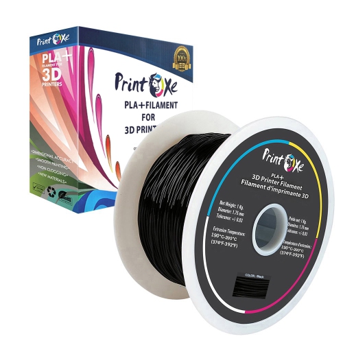 3D PLA+ / Pro PLA 4 paquets | Noir / blanc / jaune fluorescent / bois foncé | Filament pour imprimantes 3D - 1.75 mm - chaque filet de 1 kg sur