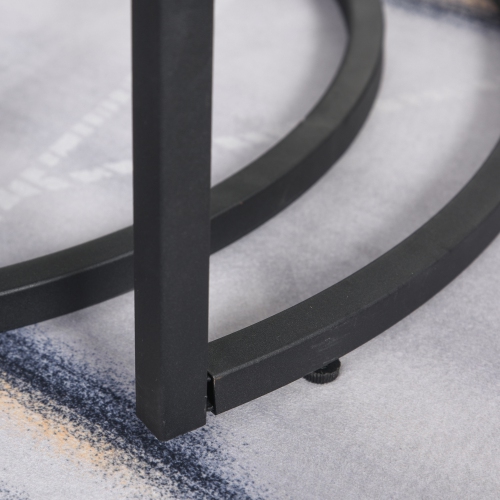 HOMCOM Coffee Table for Living Room, Set of 2 Nesting Side Coffee Tables, Modern Elegance Style Chipboard with Metal Base for Living Room Bedroom