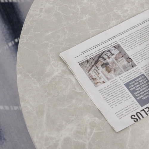 HOMCOM Coffee Table for Living Room, Set of 2 Nesting Side Coffee Tables, Modern Elegance Style Chipboard with Metal Base for Living Room Bedroom