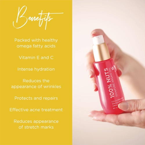 Beauty Nut 100% Pure USDA Certified Organic Scented Argan Oil, Ylang Ylang, 50ml | 1.7oz