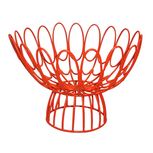 Turquoise Palace Flower Metal Bowl - Red