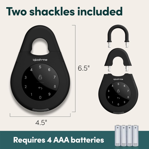 Boîte à clés intelligente 3 d'Igloohome, coffre-fort à grandes clés avec Airbnb Sync – générez à distance des clés Bluetooth et des codes NIP sans