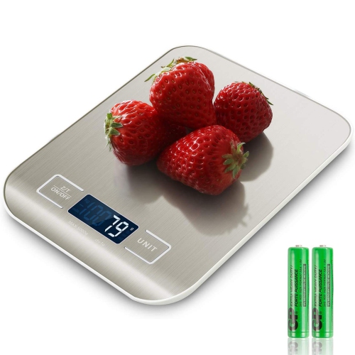 HFGreys Stainless Steel Digital Kitchen Scale , Lightweight Food Scale with units Grams, LBS, OZ .