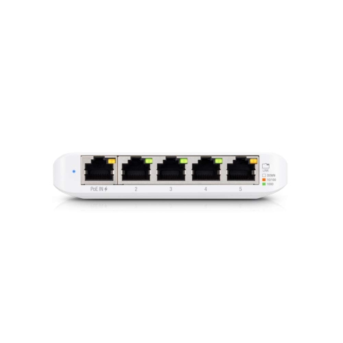 Ubiquiti Unifi Switch Flex Mini 5-Port Managed Gigabit Ethernet Switch Powered by 802.3AF/AT PoE or 5V, 1A USB-C Power Adapter