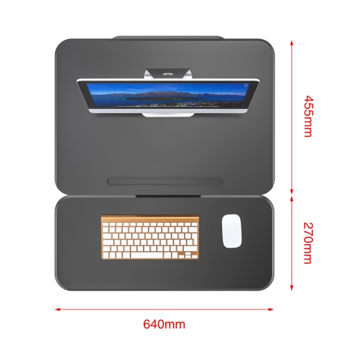 SHOPPINGALL Height Adjustable Sit to Standing Desk Converter Monitor Riser Workstation with Gas Spring Pro SA-SD05