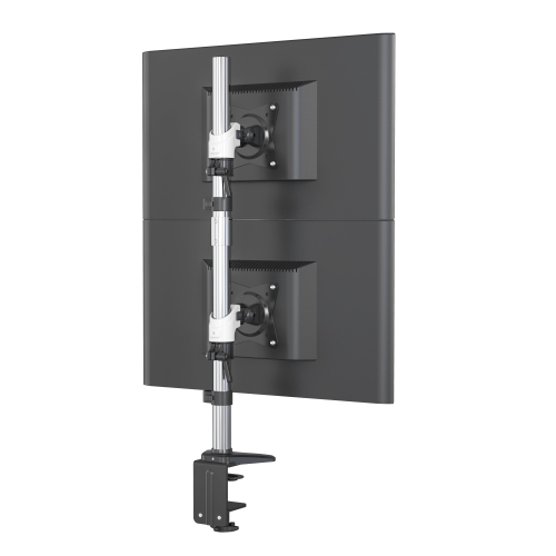 SHOPPINGALL Dual Vertical LCD Monitor Arm Desk Mount/Stand Arm for Monitor up to 32", Both Desk Clamp and Grommet Mounting Options in The Box SA-AE20