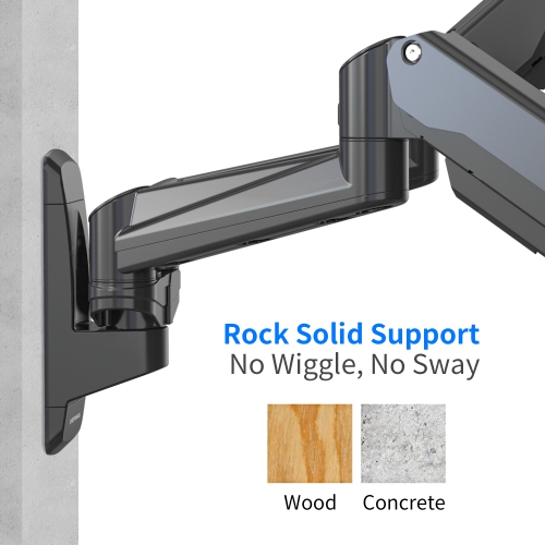 SHOPPINGALL Fully Adjustable Dual Gas Spring Wall Mount LCD with Swing Arm for Monitors Screens up to 32" - SA-GA24W+A05