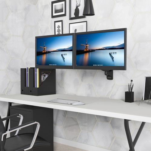 SHOPPINGALL Fully Adjustable Dual Gas Spring Wall Mount LCD with Swing Arm for Monitors Screens up to 32" - SA-GA24W+A05