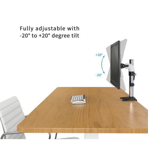 SHOPPINGALL Vertical LCD Monitor Arm Desk Mount/Stand Arm for Monitor up to 32", Both Desk Clamp and Grommet Mounting Options in The Box SA-AE10