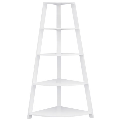 Monarch 60" 4-Shelf Corner Bookcase - White