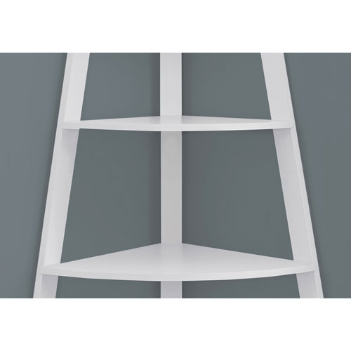 Monarch 60" 4-Shelf Corner Bookcase - White