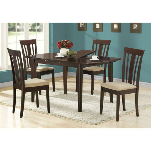 Contemporary 6 Seat Rectangular Dining Table With Butterfly Leaf Cappuccino Best Buy Canada