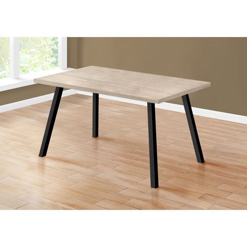 Industrial Contemporary 6-Seat Dining Table - Dark Taupe