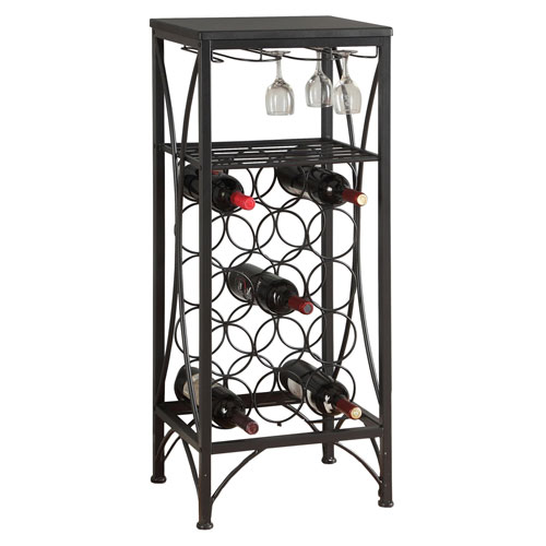 Monarch 15-Bottle Wine Rack with Glass Stemware Rack