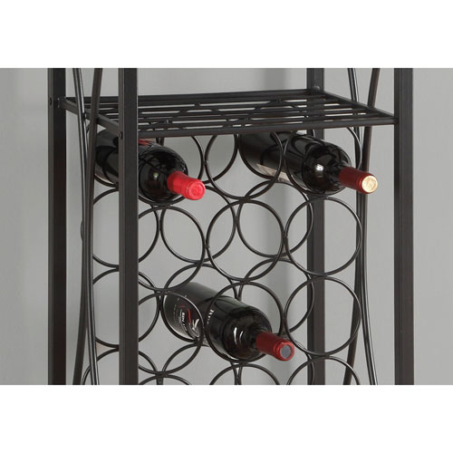 Monarch 15-Bottle Wine Rack with Glass Stemware Rack