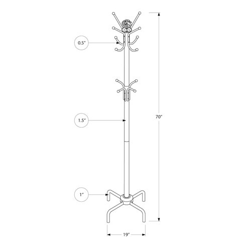 Monarch Metal Coat Rack - Black