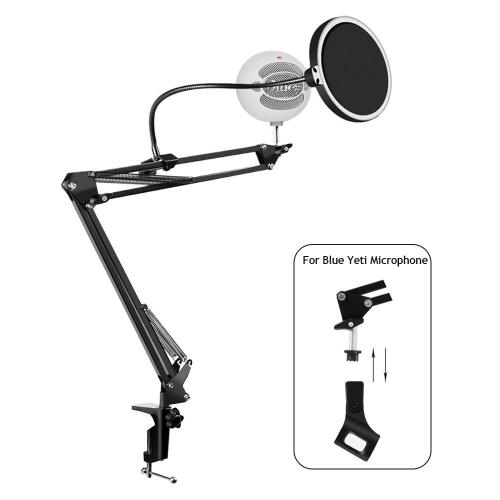 Studio Microphone Stand, Professional Broadcast Suspension Boom Scissor Arm