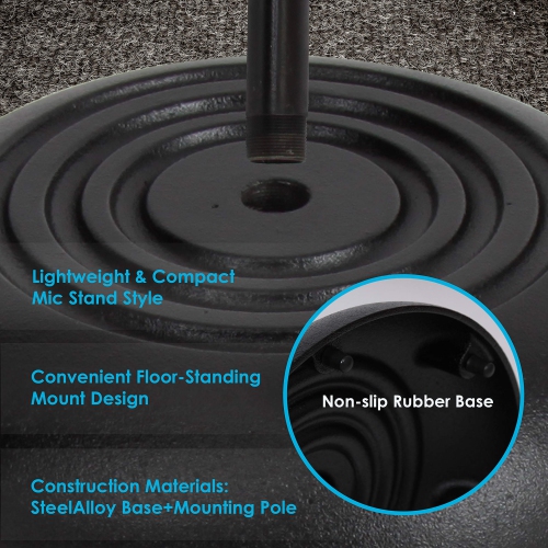 Pyle Microphone Stand - Universal Mic Mount with Heavy Compact Base, Height Adjustable- PMKS5