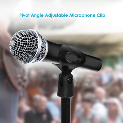 Pyle Microphone Stand - Universal Mic Mount with Heavy Compact Base, Height Adjustable- PMKS5