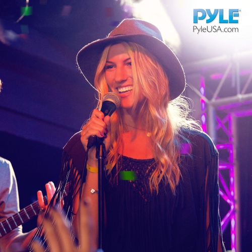 Pyle Microphone Stand - Universal Mic Mount with Heavy Compact Base, Height Adjustable- PMKS5