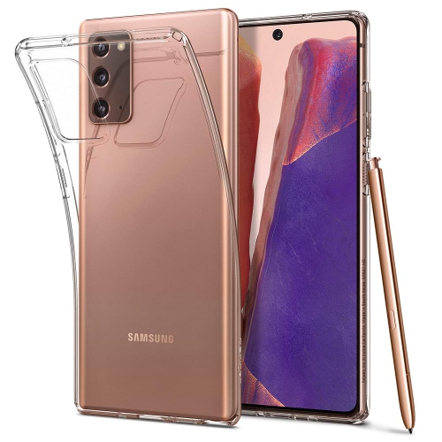 Le liquide de cristal Spigen fonctionne avec un étui pour Galaxy Note20 de Samsung - transparent