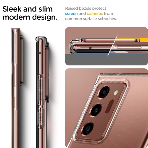 Le liquide de cristal Spigen fonctionne avec un étui pour Galaxy Note20 de Samsung - transparent