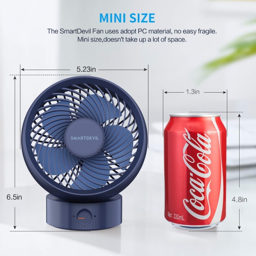 USB Desk Fan, Small Personal Desktop Table Fan with Strong Wind