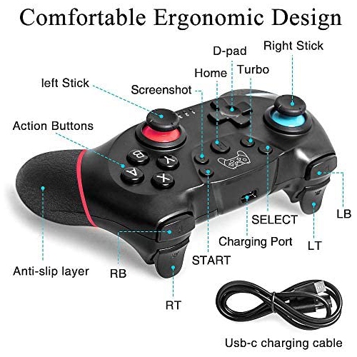 Wireless Switch Pro Controller for Nintendo,Remote Pro Controller Gamepad Joypad,Joystick for Nintendo Switch Console,