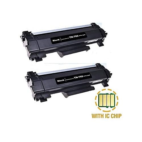 SHOPCARTRIDGES  ( With Chip) 2 Pack ® Tn760 Tn730 High Yield Toner With Chip Compatible & Remanufactured for Brother