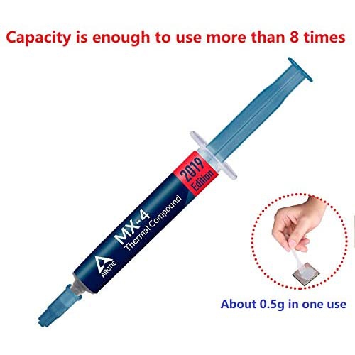 Arctic MX-4 Thermal Conductivity: .8.5W/m-k Thermal Compound Paste - Heatsink Paste 4 Grams.