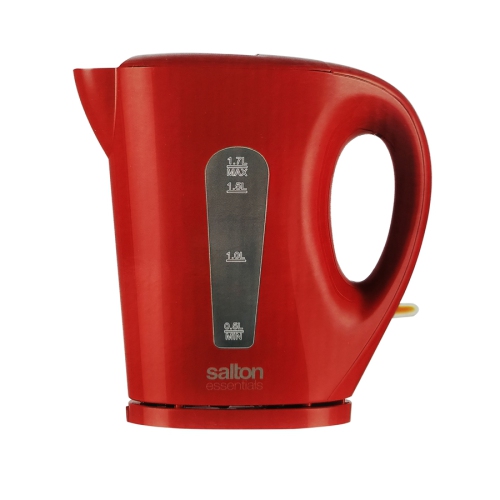 Salton Essentials EJK1821R - Cordless Electric Kettle, 1.7 Liter Capacity, Red