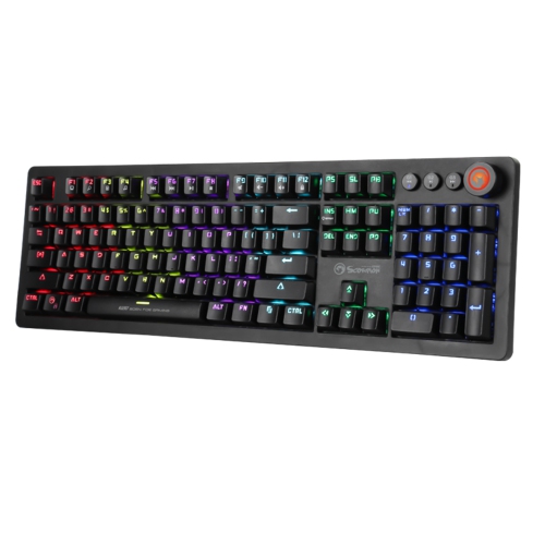MARVO  Kg917 Mechanical (Outemu Blue) 107-Key, Led Rainbow Backlight Wired Gaming Keyboard_Black