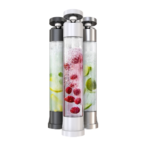 Drinkpod FIZZpod Soda Maker - Fizzy Drink Machine with 3 PET Bottles, 3 Caps, 1 Carbonator Cap and Manual - Make Homemade Sparkle Water, Juice,
