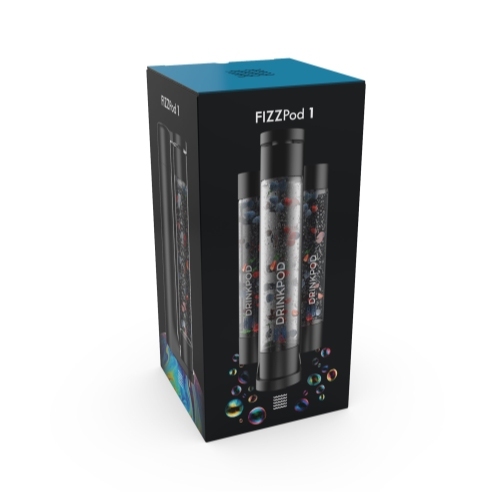 Drinkpod FIZZpod Soda Maker - Fizzy Drink Machine with 3 PET Bottles, 3 Caps, 1 Carbonator Cap and Manual - Make Homemade Sparkle Water, Juice,