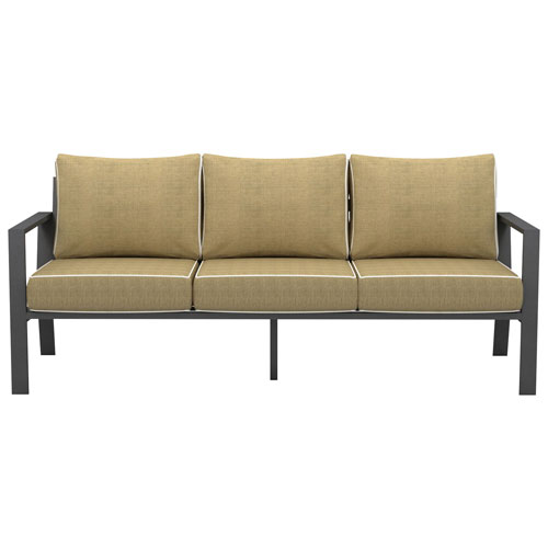 Portofino Aluminum Patio Sofa - Grey/Beige Cushion
