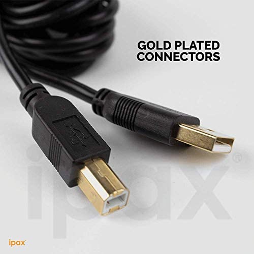 Ipax 15 Ft Long Hi-Speed USB Printer Cable Compatible with Canon Pixma mg2520 iX6820 iP8720 Brother MFC-J870DW HL-L8360CDW HL-L2370DW DCP-L2540DW