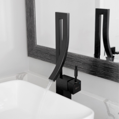 Single Hole Vessel Sink Bathroom Faucet in Matte Black, B-101N
