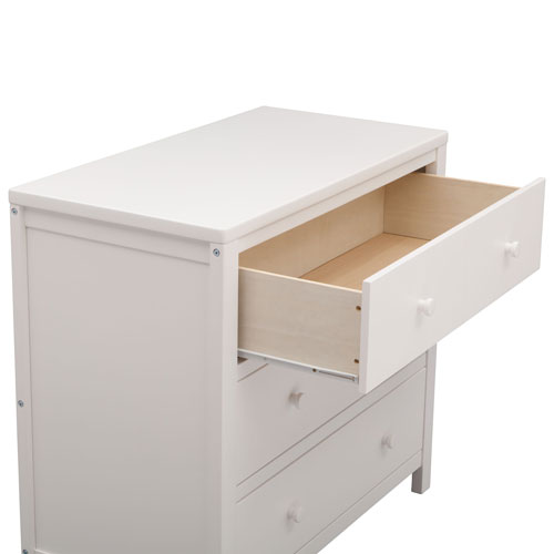 Delta Children Cambridge Modern 3-Drawer Kids Dresser - Bianca White