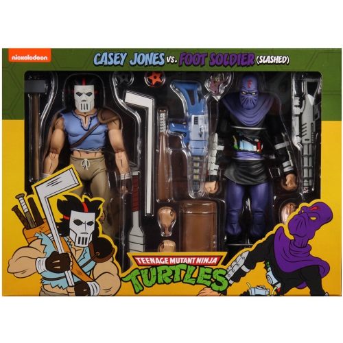 TMNT  Teenage Mutant Ninja Turtles 7 Inch Action Figure 1980 Cartoon 2-Pack - Casey Jones & Foot Soldier