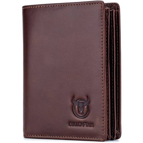 CLASSIER  Bullcaptain Large Capacity Genuine Leather Bifold Wallet/credit Card Holder for Men With 15 Card Slots Qb-027 - In Brown