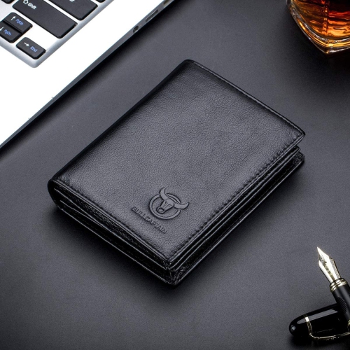 Classier Bullcaptain Large Capacity Genuine Leather Bifold Wallet/Credit Card Holder for Men with 15 Card Slots QB-027