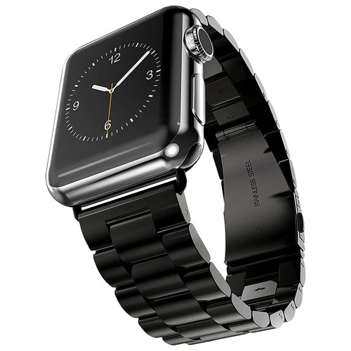 StrapsCo Stainless Steel Band for Apple Watch 38/40mm - Black