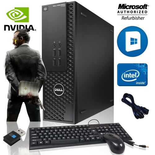 Refurbished - Dell Precision T1700 SFF WorkStation PC with 24 inch Monitor | Intel Core i7 4th Gen@3.4GHz | 16GB RAM 512GB SSD | Windows 10 Pro WiFi