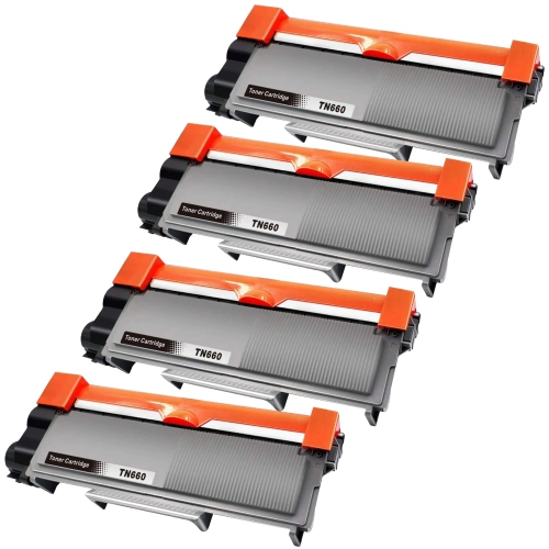 TONER4U  - 4 Pack Compatible Tn660 Toner Cartridge (High Yield) for Brother Tn-660, Tn-630, Tn630 Dcp-L2520Dw Dcp-L2540Dw Hl-L2300D Hl-L2305W Hl-L2320D