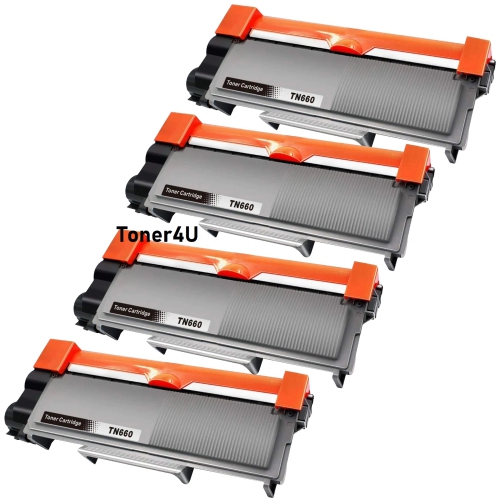 toner4U 4 Pack Toner Cartridge compatible TN660 for Brother DCPL2520
