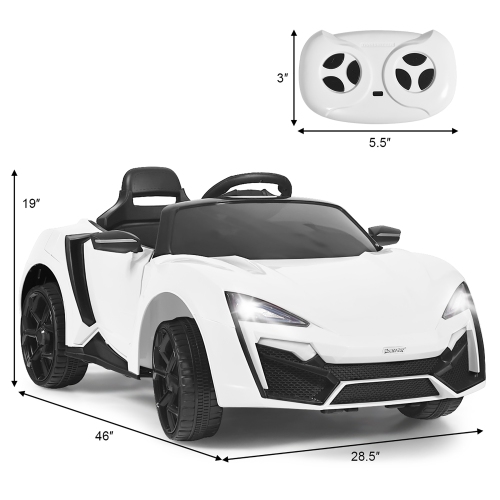 Costway 12V Kids Ride On Car 2.4G RC Electric Vehicle w/ Lights MP3 Openable Doors