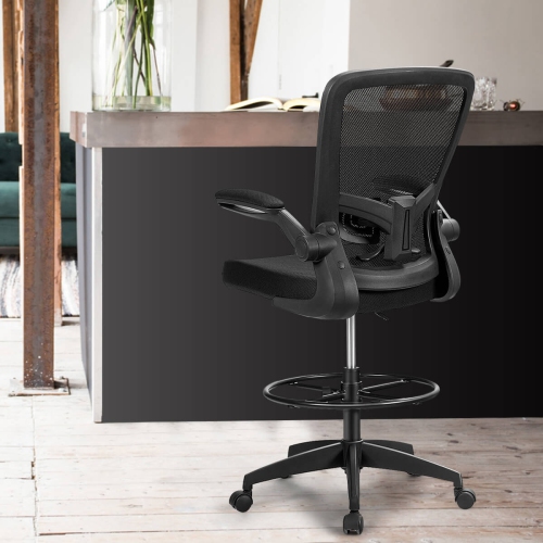 Grande chaise de bureau hauteur réglable avec support lombaire retourner les bras